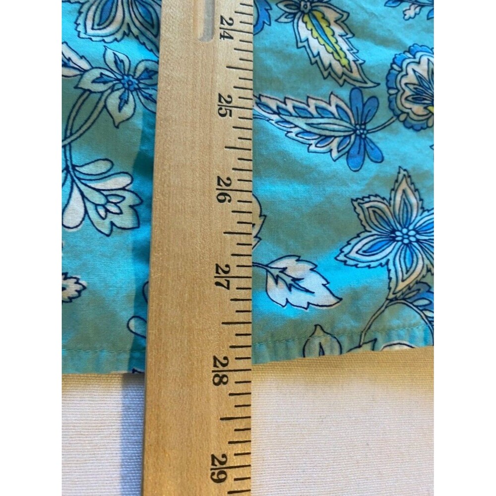 Talbots Blouse XL Blue Floral Button Up Shirt Long Sleeve Cottagecore Bohemian - Picture 5 of 9